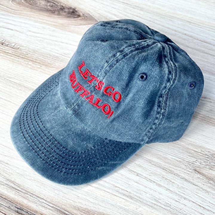 Sombrero de papá Let's Go Buffalo teñido con pigmentos para Bills Football NY para venta al por mayor de The Silver Spider
