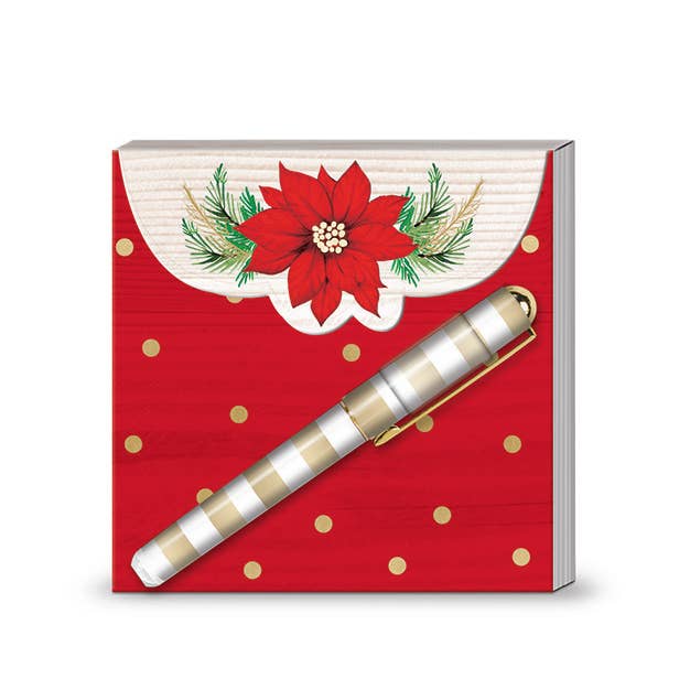 Matchbook Pad With Pen Poinsettias for wholesale by Lady Jayne