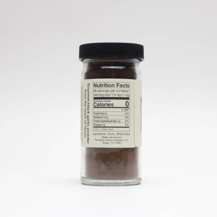 The Black Garlic Company - Vendita all'ingrosso Spezie essiccate - Aglio nero in polvere Barattolo da 4 oz