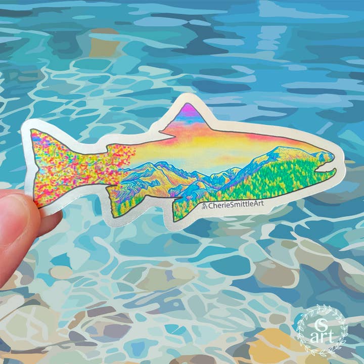 Rainbow Trout Sticker for wholesale by CherieSmittleArt