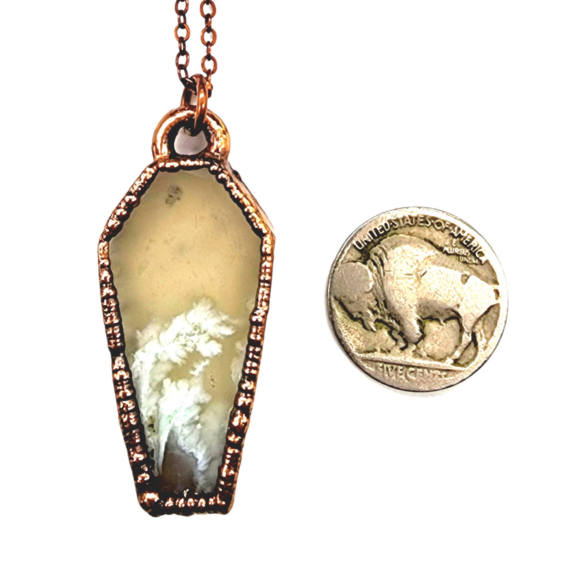 MergingMetals - Wholesale Halskettinghanger - Flower Agate Coffin ketting3