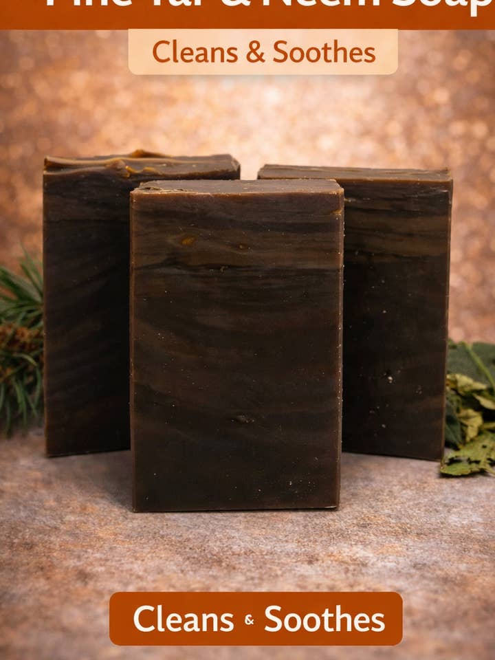 Pine Tar & Neem Bar Soap for wholesale by For You Apothecary LLC