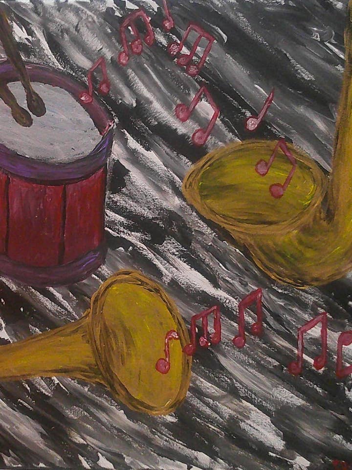 16x20 jazz band acrylic print for wholesale by Acrylics by Sammi