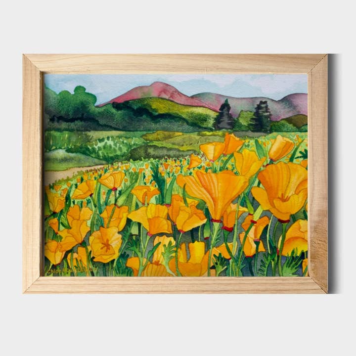 Stampa artistica del giardino botanico di Santa Barbara, 27,9 x 35,6 cm per la vendita all'ingrosso da parte di Chloe Marie Hourdequin Designs