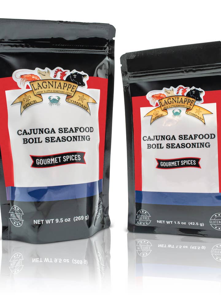 Mini Packs - Cajunga Seafood Seasoning (Lagniappe) 1.5oz for wholesale by Lagniappe Spice & Tennessee Spice Company