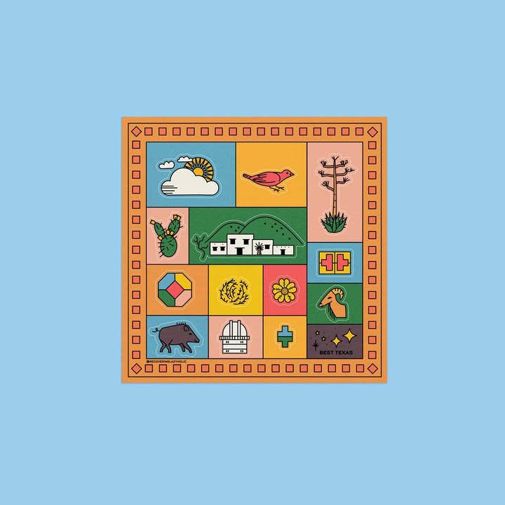 Best Texas Sticker Sheet for wholesale by Recovering Lazyholic