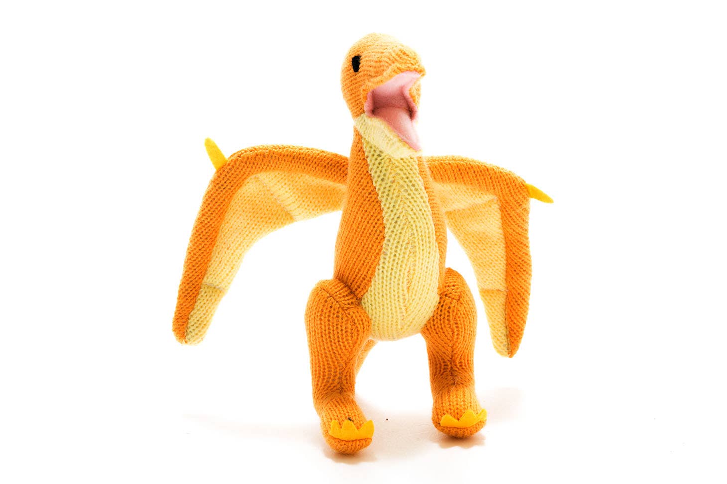 Best Years Ltd - Wholesale Stuffed/Plush Toy - Kids & Baby - Knitted Yellow Pterodactyl Dinosaur Teddy Soft Toy2