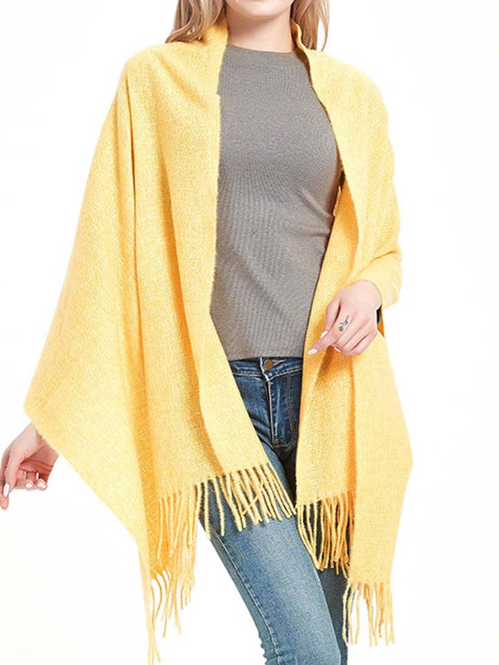 Cachecol de Inverno Grosso e Quente com Franjas Macio DP25G571 por atacado de Dipped Shop