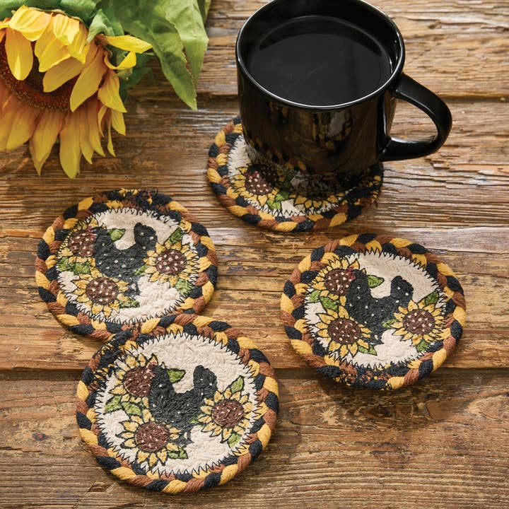 Park Designs - Wholesale Coasters - Henny Penny Printed Braided Coasters Set of 41