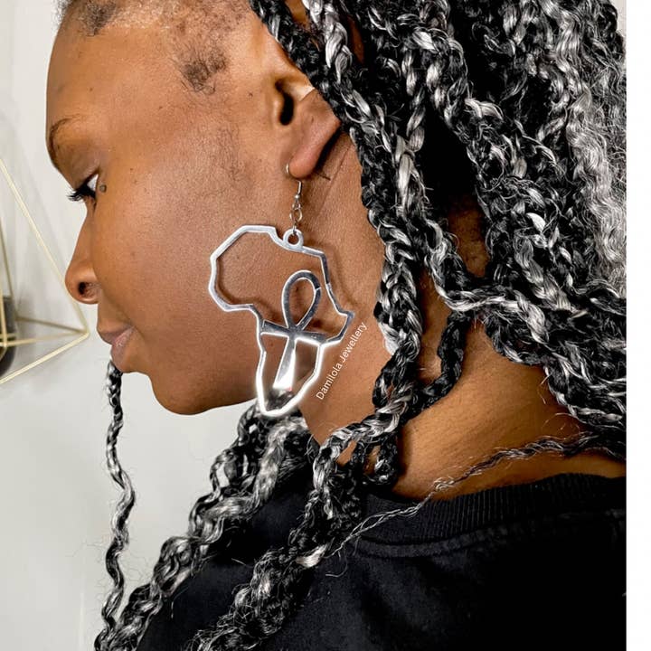 ‘Ankh a Africa’ Earrings - 3/7cm for wholesale by Damilola Jewellery