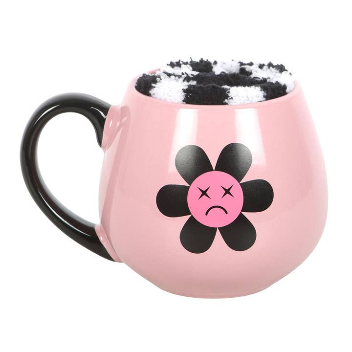 Something Different Wholesale – wholesale Coffee mug – Sad Flower Mug and Socks Set3