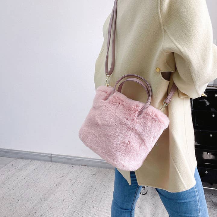 wandf - Wholesale Top handle bag – women's - Ladies Faux Fur Bag for Autumn and Winter Cute Plush Bag7