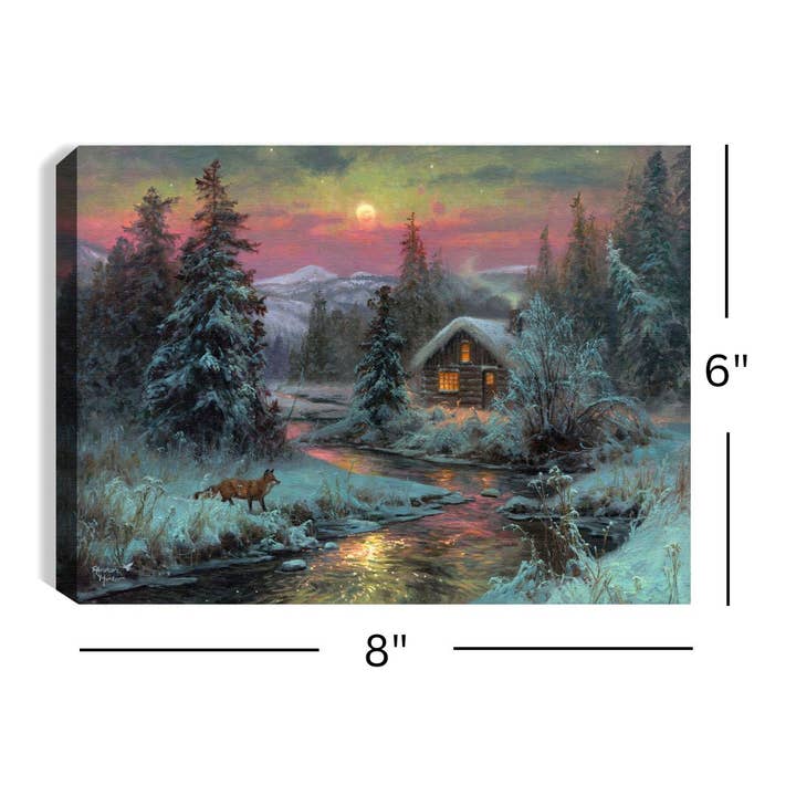 Glow Decor - Wholesale Decorative Tabletop Object - Twilight Hideout 8x6 Lighted Tabletop Canvas3