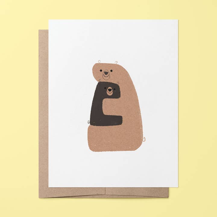 Sincerely, Rob - Wholesale Everyday Greeting Card - "Bear Hug" Greeting Card