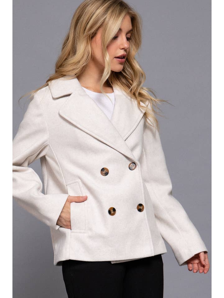 Active Basic | Active USA - Wholesale Peacoat - Women's - Long Sleeve Soft Felt Short Peacoat13