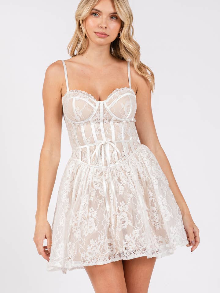 VID51577 - BRA LACE MINI DRESS for wholesale by The vintage shop