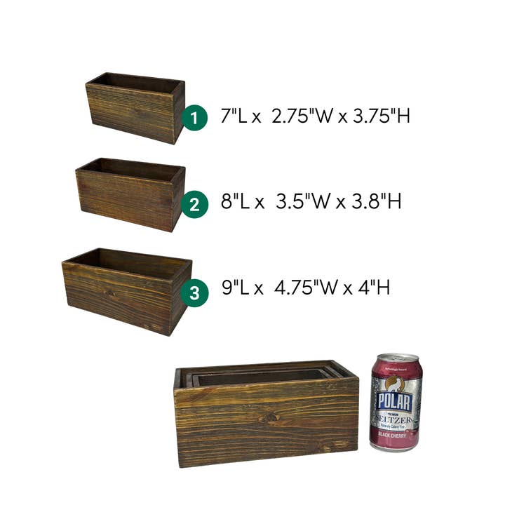 Jacobson - Wholesale Planter Box - Rectangular Wood Planter Boxes - Set of 33