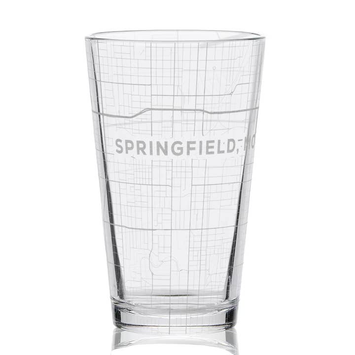 SPRINGFIELD, MO, carte des rues de la ville gravée, 16 oz, verres à pinte pour la vente par LumEngrave