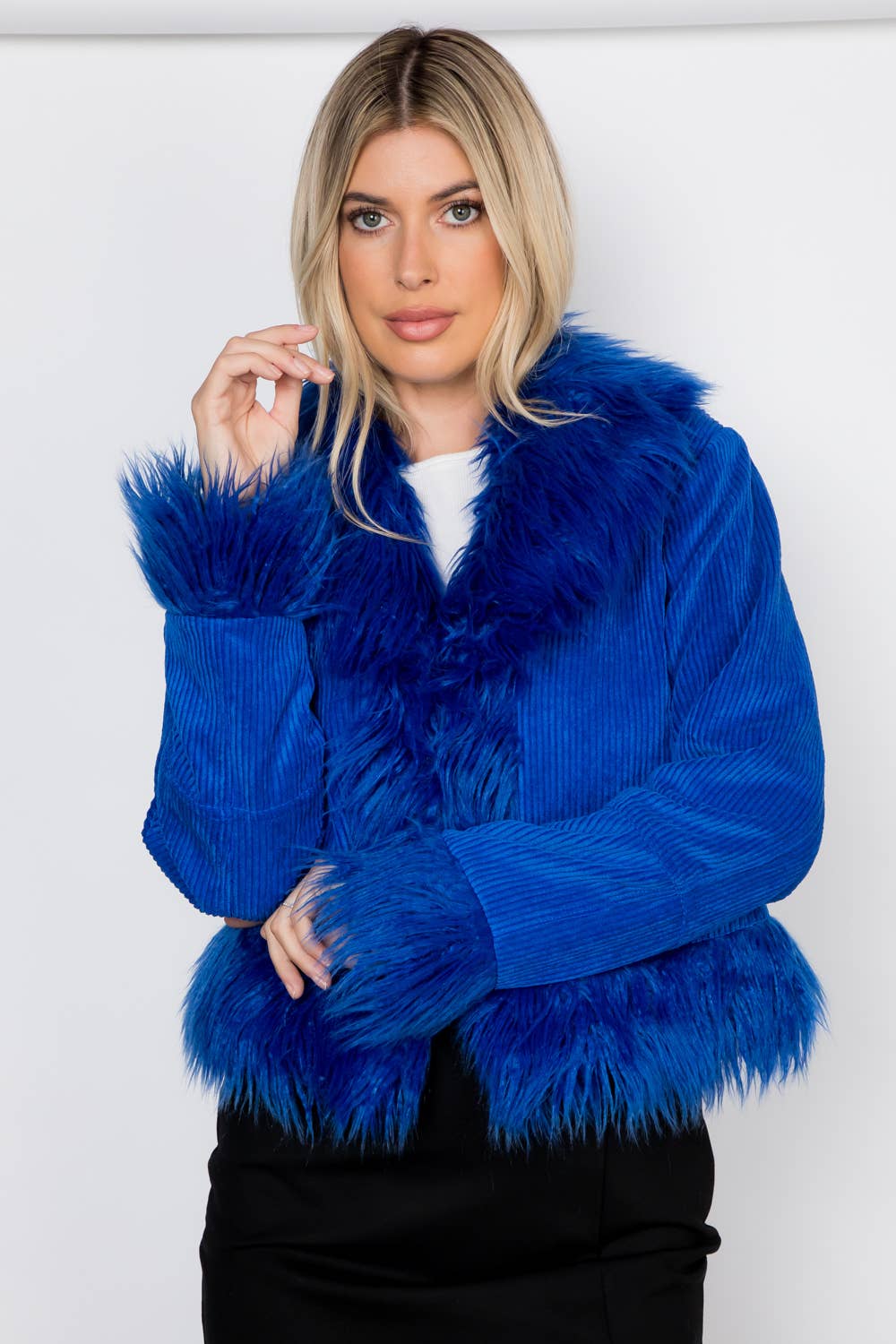 26 International - Wholesale Jacket - Women's - Faux Fur Trim Corduroy Jacket18