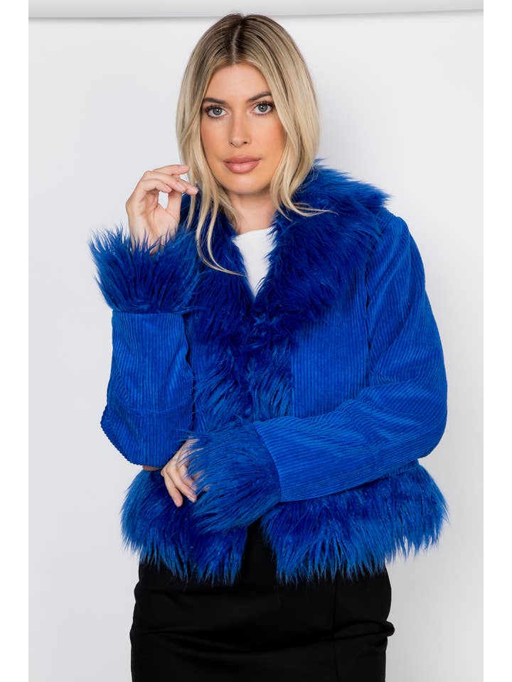 26 International - Wholesale Jacket - Women's - Faux Fur Trim Corduroy Jacket18