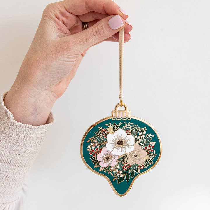Bespoke Letterpress - Wholesale Ornament - Fine Enamel Christmas Ornament - Green Bauble