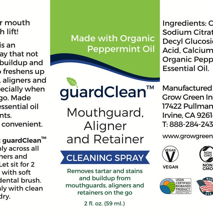 Eat Cleaner – wholesale Mouthwash – guardClean™ Mouthguard, Aligner and Retainer Cleaning Spray6
