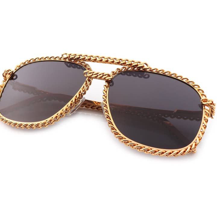 VF Full Cuban Snatch Oro de 24 quilates (negro) para venta al por mayor de Vintage Frames Company