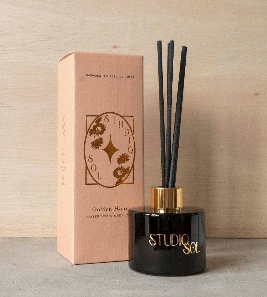 Studio Sol Store – difusor de fragrâncias por atacado – Difusor Golden Hour | Melancia + Sal Marinho