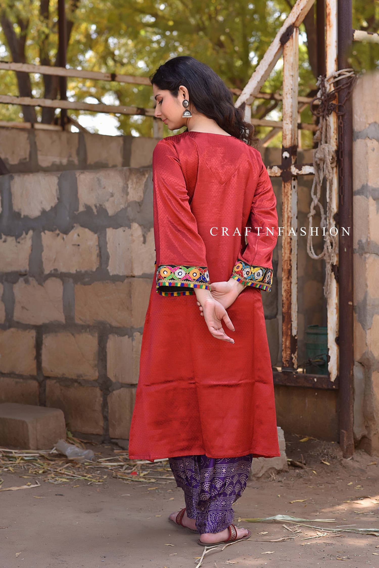 Meghcraft – wholesale Tunika - Dam – Indisk broderad kurta och kaftan - bohemisk tunika med spegelarbete5