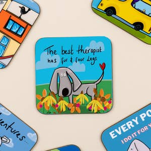 The best therapist has fur and four legs Coaster for wholesale by Sarah Westwood