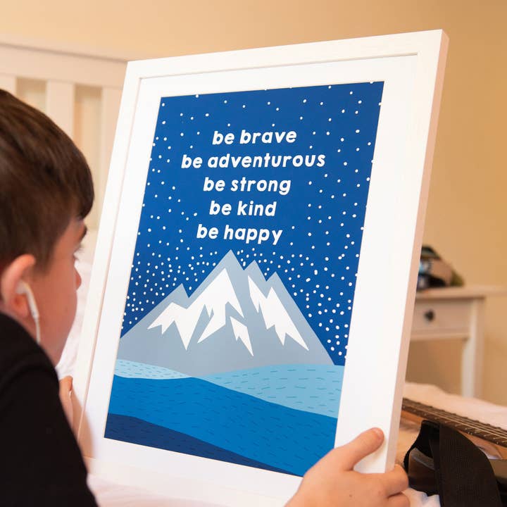 Affiche d'art Be Brave, Be Adventurous pour la vente par Ant Design Gifts