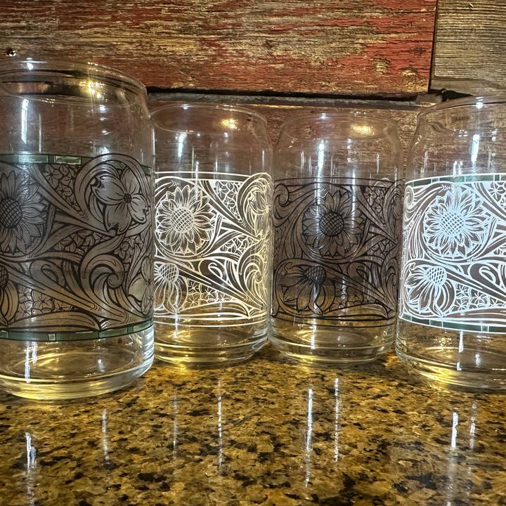 Kan Glas Bloemig Leren Bewerkt Cowgirl Rodeo Western Cowboy voor wholesale door The Rodeo Rose