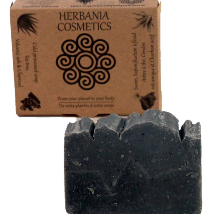 Jabón procesado en frío avec Aloe Vera. 100g. ceniza volcánica pour la vente par Herbania Cosmetics