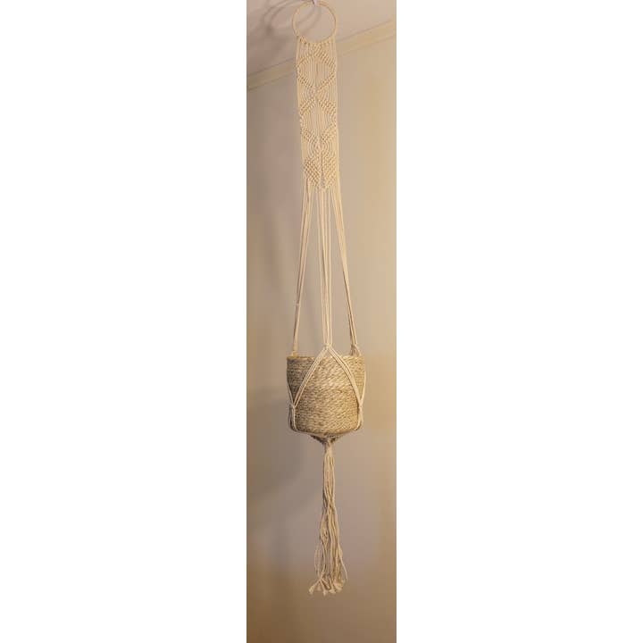 Creation Jute USA - Wholesale Hanging planter - Macrame Cotton Plant Hanger (55 inch)