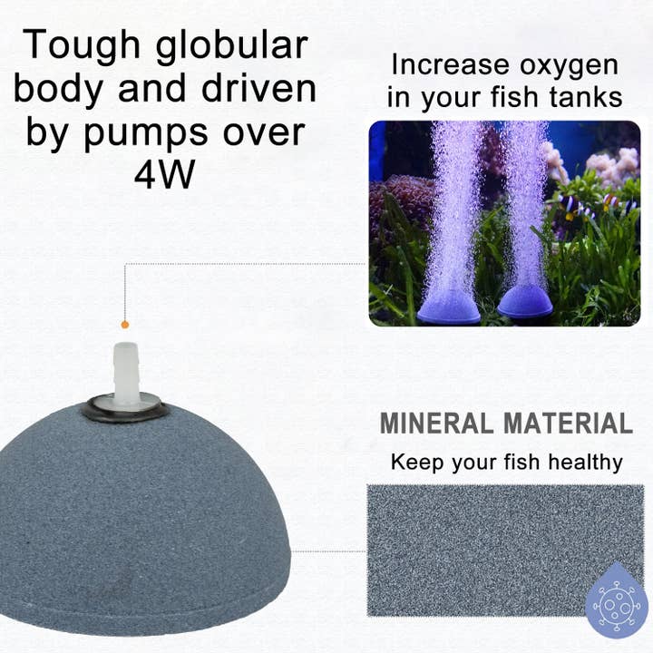 AQUA DREAM - Wholesale Home and garden - Air Stone 3.1 Inch Dome Diffuser for Fish Tank Aquarium Air Pump3