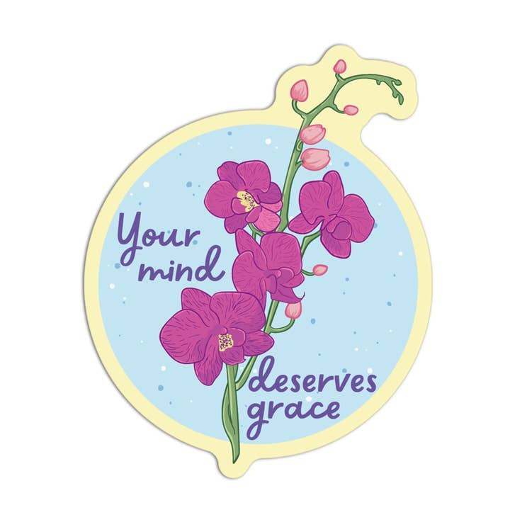Your Mind Deserves Grace Orchid Textured Stickers for wholesale by Girls Printing House