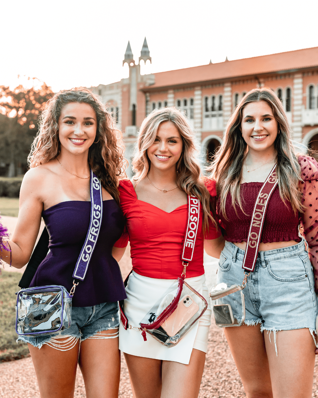 Desden - Vendita all'ingrosso Cinghia per borsa - Donna - Cinghia per borsa con perline viola e bianca TCU Go Frogs di Desden - Ufficialmente con licenza universitaria2