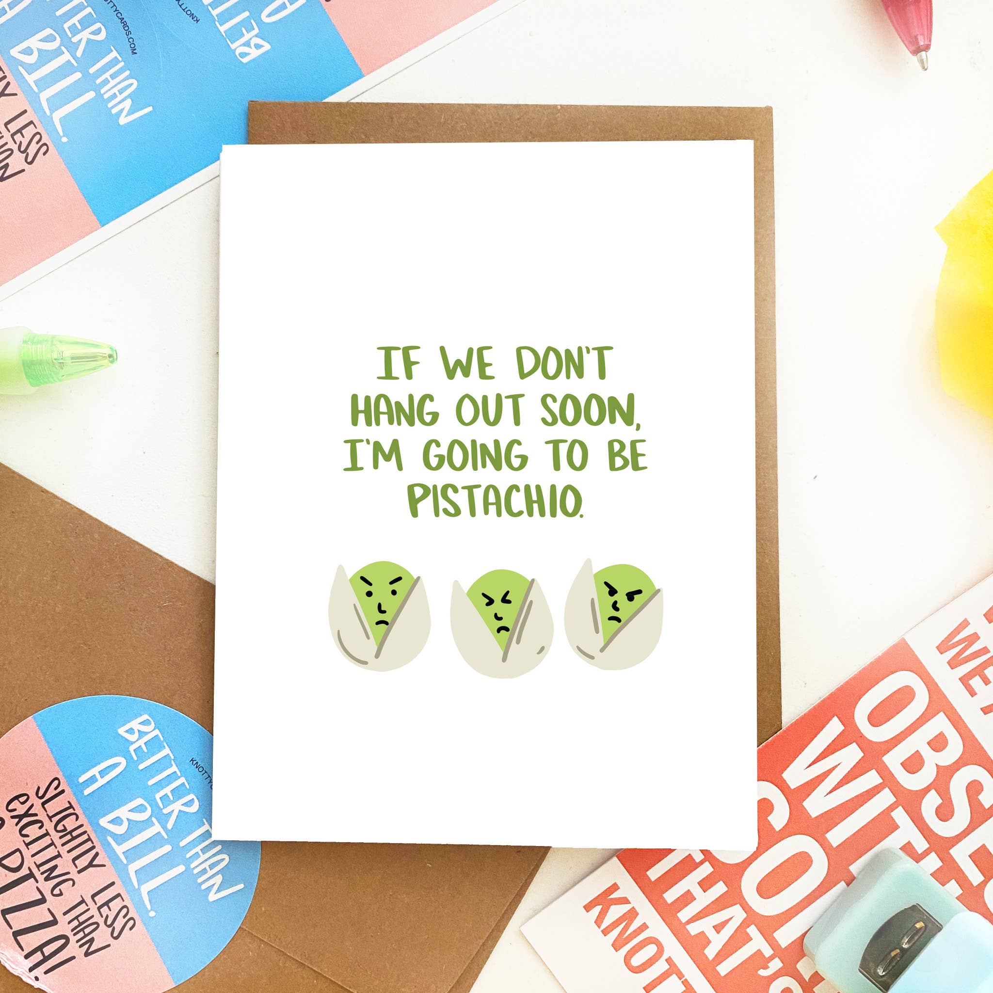 Knotty Cards - Wholesale Thinking of You Card - Pistachio1