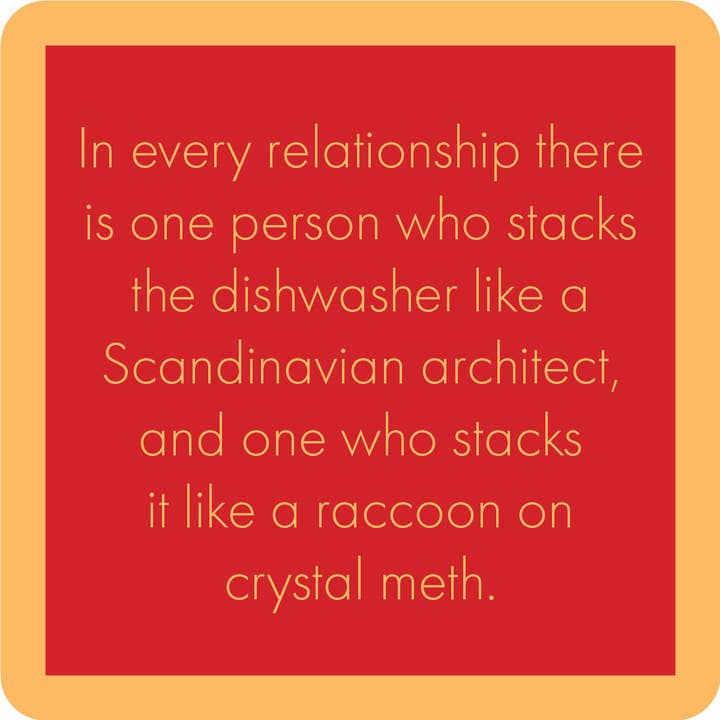 Drinks on Me - Wholesale Coasters - COASTER Dishwasher | Funny Party Gift | Home Bar Decor