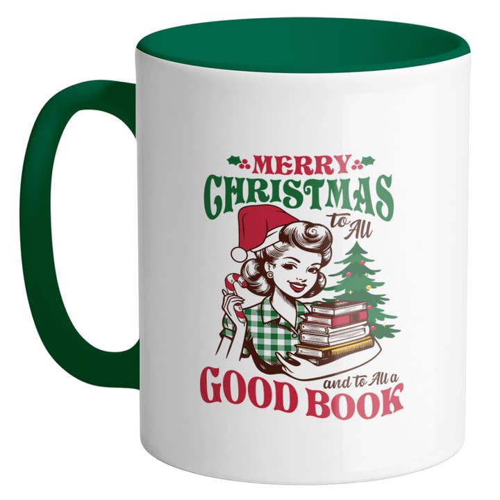 Lucky Luna Apparel – wholesale Coffee mug – Merry Christmas To All & To All A Good Book Ceramic Mug1