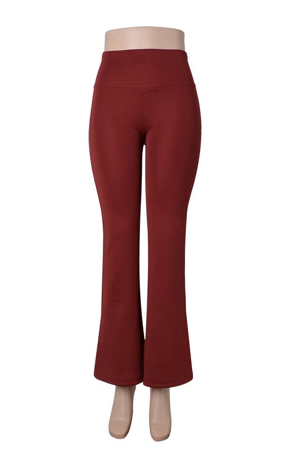 Color 5 - Wholesale Pants - Women's - Fur lined faja waist control butt lifting warm flare pants 10