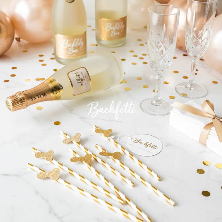 BachFetti - Wholesale Drinking straw - Bachelorette Party Paper Straws – Pack of 6 Glitter Stirrers7