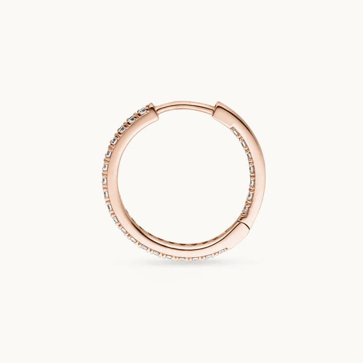 OISHI DIAMONDS - Wholesale Huggie Earrings - Elegant 14k Gold Diamond Hoop Earrings, Solid Gold Jewelry