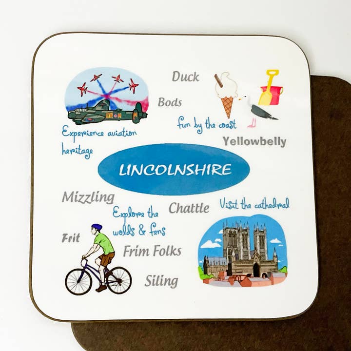 Lincolnshire places coaster for wholesale by Character Shop