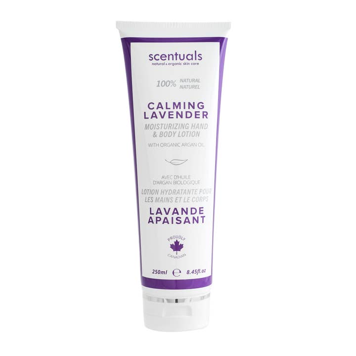 Calming Lavender Hand & Body Lotion for wholesale by Scentuals Natural & Organic Skin Care