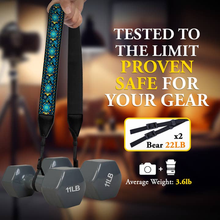 Gradzo - Vendita all'ingrosso Cinghia per fotocamera - Tracolla per fotocamera con ricamo personalizzato - Tracolla per fotocamera in tessuto blu5