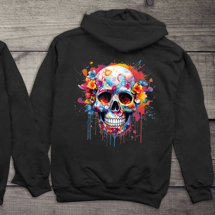 Neon Floral Sugar Skull Hoodie for wholesale by Artopia