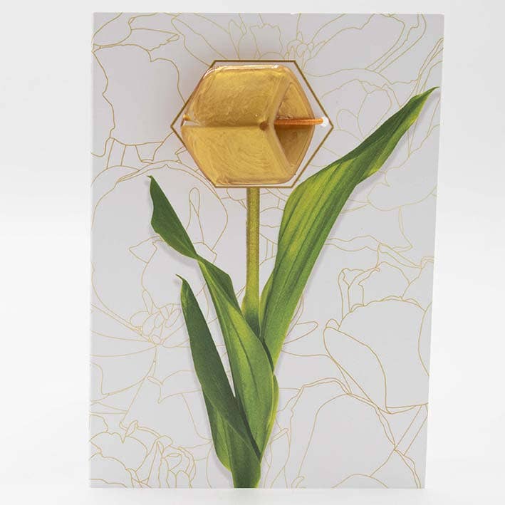 Greeting card Cube - Aurum gold for wholesale by FATES, style with a story