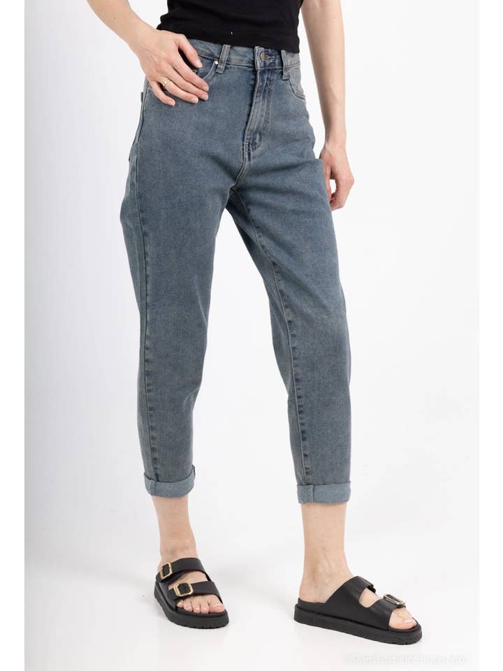 Blue Jean mom vintage wash for wholesale on Faire