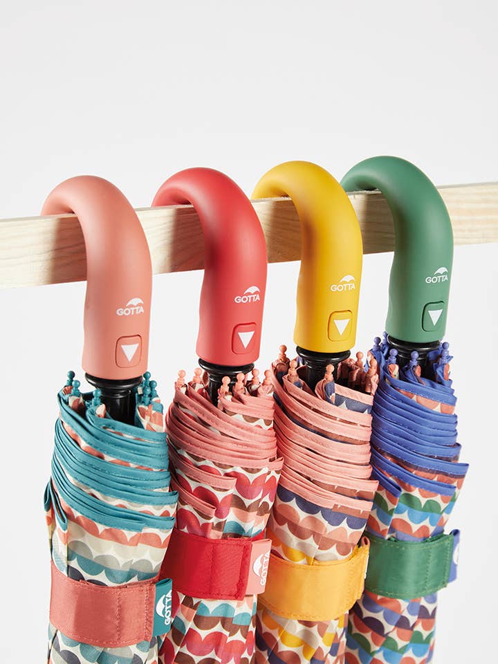 GOTTA Automatischer Faltbarer ONDAS Regenschirm. Gebogener Griff für den Großhandel von Ezpeleta